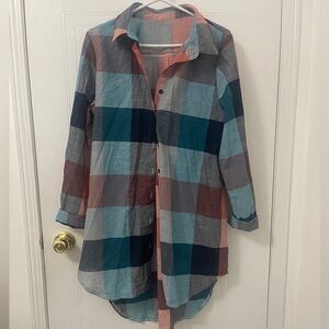 Plaid Button-Up Shirt